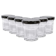 Argon Tableware Glass Jam Jars with Lids - 42ml - Pack of 6