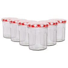 Argon Tableware Glass Jam Jars with Lids - 185ml - Pack of 6