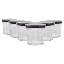 Argon Tableware Glass Jam Jars with Lids - 150ml - Pack of 6