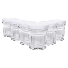 Argon Tableware Glass Jam Jars with Lids - 42ml - Pack of 6