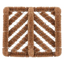 Nicola Spring Natural Coir Scraper Door Mat - 35cm x 30cm