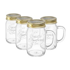 Bormioli Rocco Quattro Stagioni Glass Preserving Mason Jars - 475ml - Clear - Pack of 4