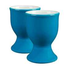 Argon Tableware Coloured Ceramic Egg Cups - 5cm - Blue - Pack of 2