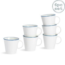 Nicola Spring White Farmhouse Teacups - 300ml - Pack of 6