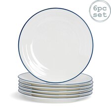 Nicola Spring White Farmhouse Dinner Plates - 26cm - Pack of 6