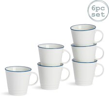 Nicola Spring White Farmhouse Espresso Cups - 90ml - Pack of 6