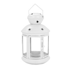 Nicola Spring Metal Hanging Tealight Lantern - 20cm - White