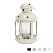 Nicola Spring Metal Hanging Tealight Lantern - 20cm - Cream