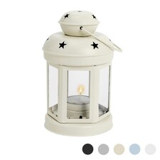 Nicola Spring Metal Hanging Tealight Lantern - 16cm - Cream