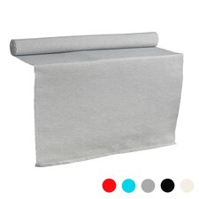 Nicola Spring Ribbed Cotton Table Runner - 48 x 183cm - Grey