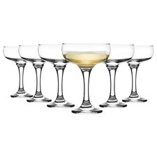 Rink Drink Champagne Saucers - 200ml - Clear - Pack of 6