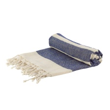 Nicola Spring Turkish Cotton Bath Towel - 170 x 90cm - Navy Stripe