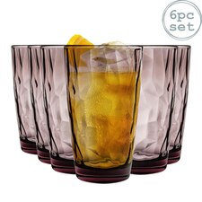 Bormioli Rocco Diamond Highball Glasses - 470ml - Purple - Pack of 6