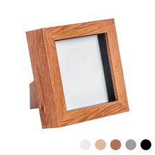 Nicola Spring 3D Box Photo Frame - 4 x 4" - Dark Wood