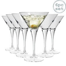 Bormioli Rocco Ypsilon Martini Glass Cocktail Glasses Set - 245ml - Pack of 6