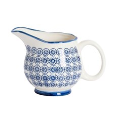 Nicola Spring Hand-Printed Milk Jug - 300ml - Navy