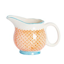 Nicola Spring Hand-Printed Milk Jug - 300ml - Orange