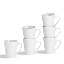 Argon Tableware Classic White Latte Mugs - 285ml - Pack of 6