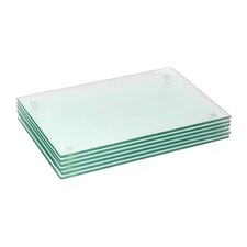 Harbour Housewares Glass Placemats - 30 x 20cm - Clear - Pack of 6