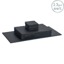 Argon Tableware 13 Piece Rectangle Slate Placemats Set