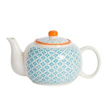 Nicola Spring Hand-Printed Teapot - 820ml - Blue