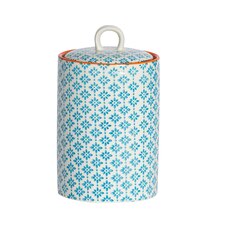 Nicola Spring Hand-Printed Kitchen Canister - 1 Litre - Blue