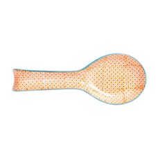 Nicola Spring Hand-Printed Kitchen Spoon Rest - 26.5cm - Orange