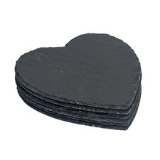 Argon Tableware Heart Slate Placemats - 25cm - Pack of 6