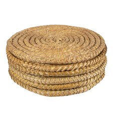 Argon Tableware Round Woven Palm Leaf Placemats - 30cm - Pack of 6