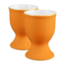 Argon Tableware Coloured Ceramic Egg Cups - 5cm - Yellow - Pack of 2