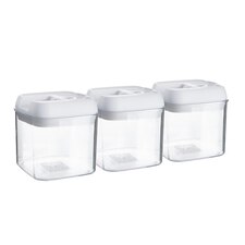 Argon Tableware Flip Lock Plastic Food Storage Containers - 500ml - White - Pack of 3