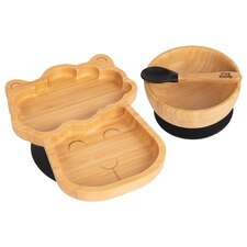 Tiny Dining Children's Bamboo Suction Llama Dinner Set - Black