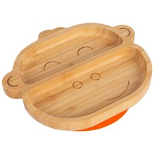 Tiny Dining Children's Bamboo Suction Monkey Plate - Orange