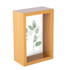 Nicola Spring 3D Deep Box Photo Frame - 4 x 6" - Light Wood