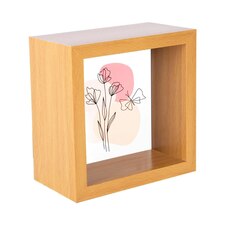 Nicola Spring 3D Deep Box Photo Frame - 4 x 4'' - Light Wood