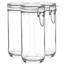 Bormioli Rocco Fido Glass Storage Jars - 1 Litre - Pack of 3