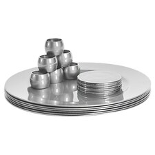 Argon Tableware 18 Piece Metallic Charger Plates Set - Silver