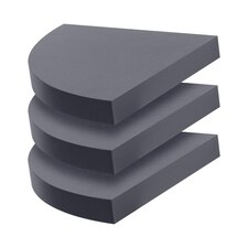 Harbour Housewares Modern Floating Corner Wall Shelves - 25cm - Grey - Pack of 3