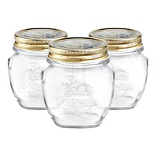 Bormioli Rocco Quattro Stagioni Glass Storage Jars - 300ml - Pack of 3