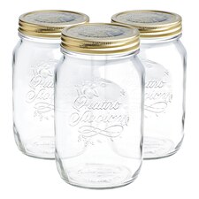 Bormioli Rocco Quattro Stagioni Glass Storage Jars - 1 Litre - Pack of 3