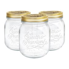 Bormioli Rocco Quattro Stagioni Glass Storage Jars - 700ml - Pack of 3