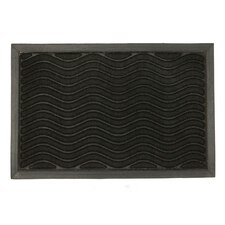 Nicola Spring Heavy Duty Door Mat - 60 x 40cm - Black Waves