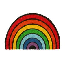 Nicola Spring Coir Half Moon Door Mat - 60 x 40cm - Rainbow