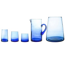 Nicola Spring 20 Piece Recycled Glassware Set - Blue