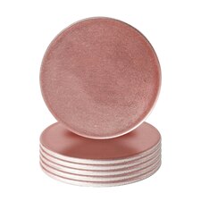 Argon Tableware Metallic Coasters - 10cm - Rose Gold - Pack of 6