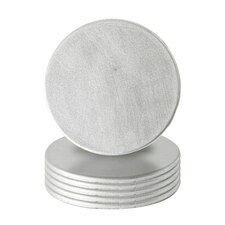 Argon Tableware Metallic Coasters - 10cm - Silver - Pack of 6