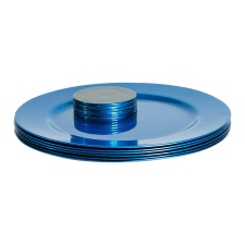 Argon Tableware 12 Piece Metallic Charger Plates Set - Blue