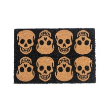 Nicola Spring Halloween Coir Door Mat - 60 x 40cm - Skulls