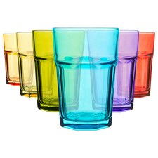 Rink Drink Coloured Highball Glasses - 365ml - 6 Colours - Pack of 6