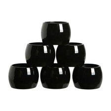 Argon Tableware Metallic Napkin Rings - 4.5cm - Black - Pack of 6